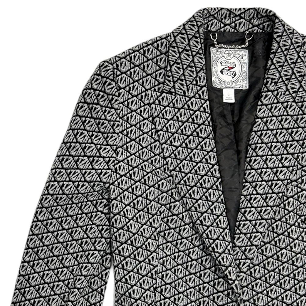 EUC Tommy Hilfiger Black and White Patterned Blazer - Picture 6 of 12